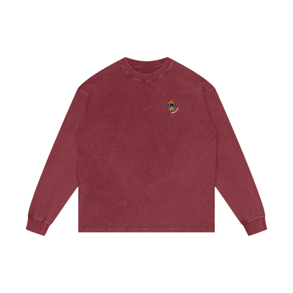 SNOWYBARA WASHED OVERSIZED LONG SLEEVE TEE