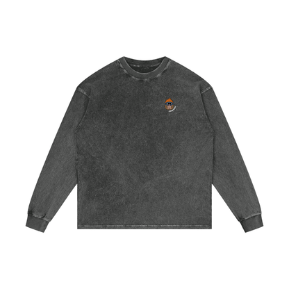 SNOWYBARA WASHED OVERSIZED LONG SLEEVE TEE